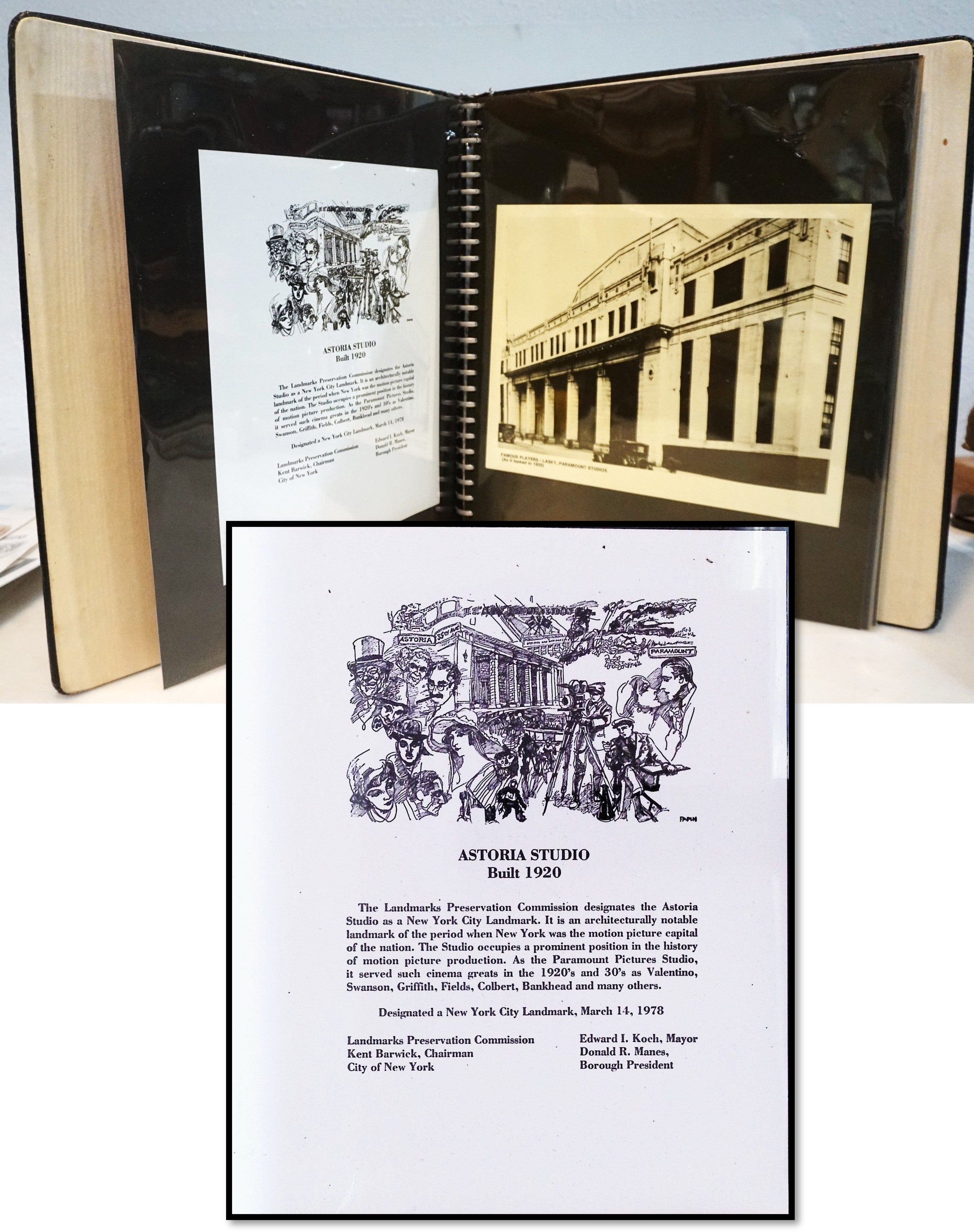 1982 KAUFMAN ASTORIA STUDIOS CUSTOM INVESTOR PORTFOLIO & ARCHIVE STILLS