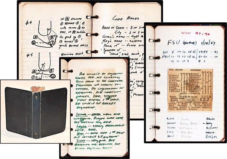 Stetson University Basketball Coaching Notebook, 1956&ndash;57 [Original Manuscript &mdash; Game Plans, Scouting Reports, Box Scores & NAIA 