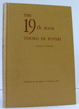 Item #003872 The 19th Book Tesoro De Poveri [First Printed 1494]. Lessing Rosenwald