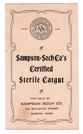 Item #009152 Sampson - Soch Co's Certified Sterile Catgut. Sampson-Sock Company