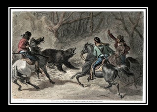 Item #009545 Native Californians Lassoing a Bear [Print on Paper - Hand-colored