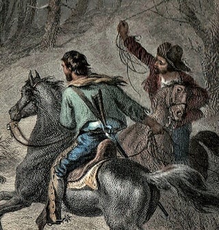 Native Californians Lassoing a Bear [Print on Paper - Hand-colored]