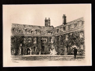 Item #010651 Etching by R. Farren- Cambridge, c1840 - Corpus Christi College the Old Court