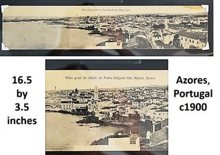 Item #010737 Panorama Postcard from St. Michaels, Azores, Portugal / Vista geral da cidade Ponta...