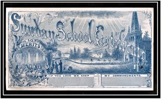 Two Late 19th Century Sunday School Certificate worth "10 MERITS"