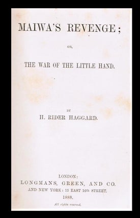 Maiwa's Revenge; or, The War of the Little Hand