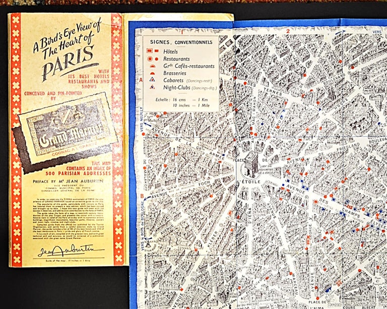 Item #011628 A Bird's Eye View of the Heart of Paris, with its Best Hotels, Restaurants and Shows. Mr. Jean Auburtin.