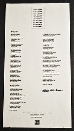 Mother [Signed; Limited Edition Broadside]