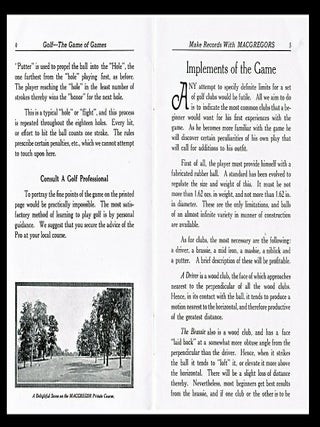 Golf The Game of Games; Make Records with MacGregors