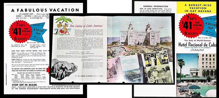 Item #012516 Pre Revolution Cuba Hotel Brochure Historic Hotel National de Cuba Havana. A Kirkeby Hotel.