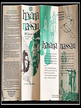 Vintage Travel Brochure AAA Havana and Nassau. 1954 Summer Holidays