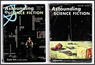 Item #012608 Astounding Science Fiction February & March 1954 'Sucker Bait'. Isaac Asimov,...