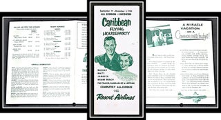 Item #012620 Vintage Travel Brochure Caribbean Flying Houseparty via Resort Airlines. Resort...