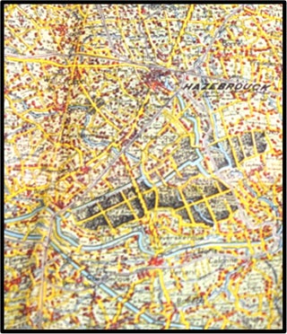 Bird's Eye Map c1915 France Region of Hazebrouck. Carte-Plan vol d'oiseau No 2 Lille. Tableau D'Assemblage de 22 cartes du Front