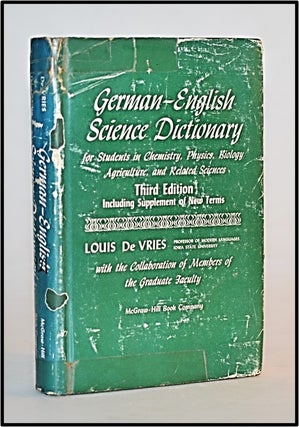 Item #013436 German-English Science Dictionary for Students in Chemistry, Physics, Biology,...
