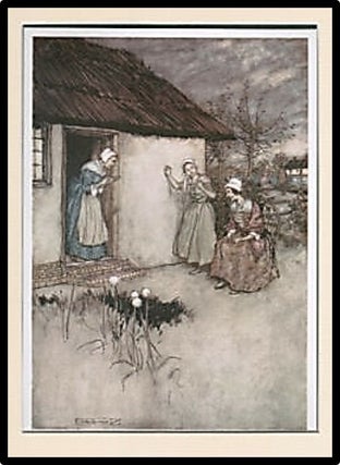 Item #013499 Original Vintage Offset Color Print Arthur Rackham 'The Good Wives' From Rip Van...