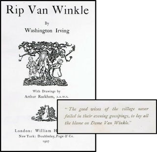 Original Vintage Offset Color Print Arthur Rackham 'The Good Wives' From Rip Van Winkle. 1907
