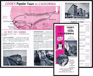 Item #013538 Cook's Popular Tours California, 1954. Cook Tours