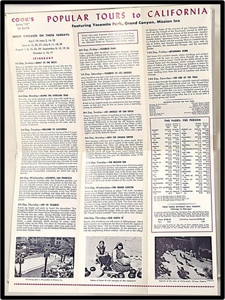 Cook's Popular Tours California, 1954