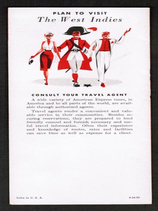Vintage Travel Brochure 1954 American Express Year 'Round' Pleasure-Packed Air Tours by Clipper to the West Indies Via Pan American World Airlines