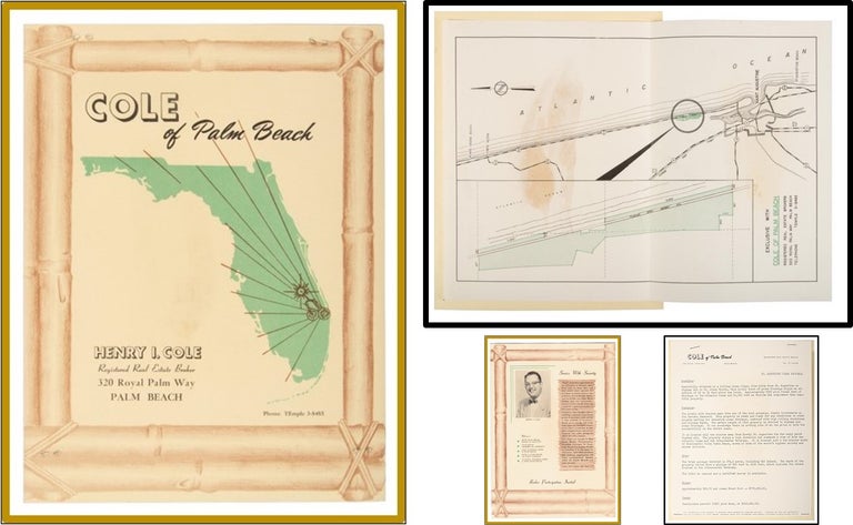 Item #013832 Unrecorded Real Estate Brochure Offering Oceanfront Property in St. Johns County, Florida, with Folding Map. Henry I. Cole, Broker.
