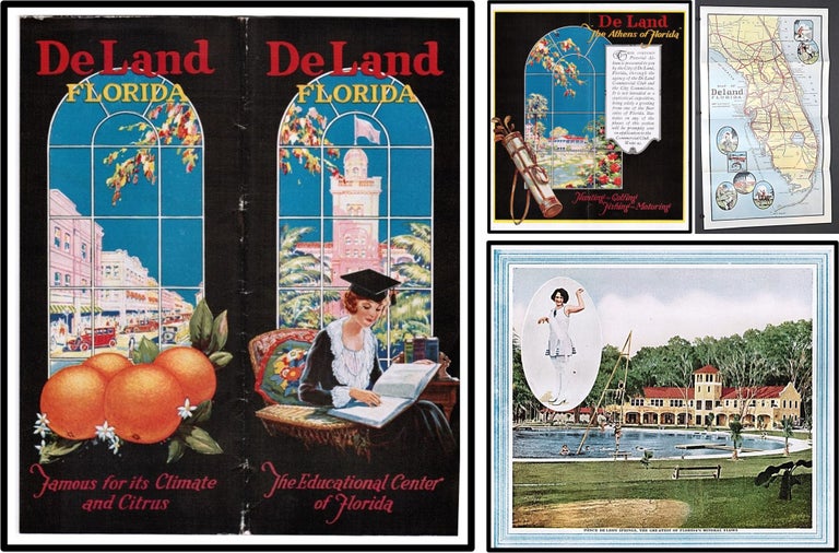 Item #013888 DeLand The Athens of Florida [On back cover: DeLand, Fla. The Educational Center of Florida. Famous for its climate and citrus.]. De Land . Chamber of Commerce, Fla.