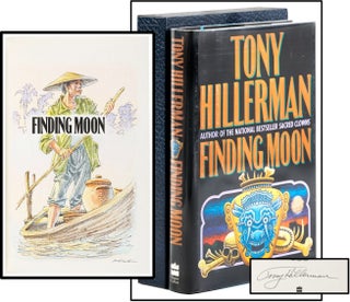 Item #014038 Finding Moon [Original color drawing by Ernest Franklin]. Tony Hillerman
