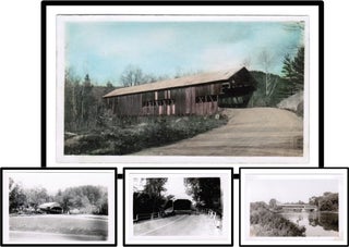 Item #014109 Four Photos of New Hampshire Covered Bridges - one in color. 1930's era