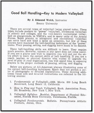 Good Ball Handling - Key to Modern Volleyball