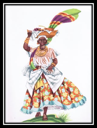 Item #014410 Bahia Brasil 'Food Vendor' by Ada Peacock. Cruise Menu - S. S. Argentina. Saturday,...