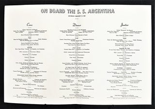 Bahia Brasil 'Food Vendor' by Ada Peacock. Cruise Menu - S. S. Argentina. Saturday, February 10, 1962