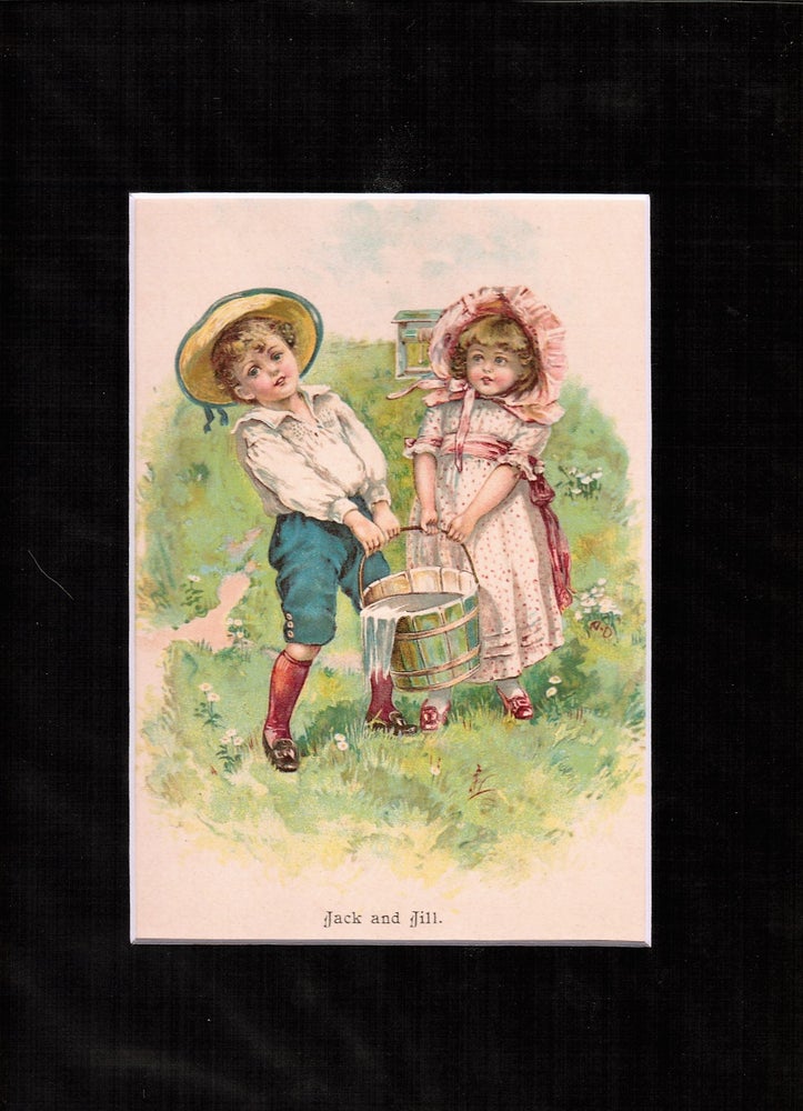 Item #014418 'Jack and Jill' Color Lithograph c1880. from Mother Goose's Nursery Rhymes.