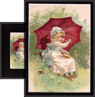 Item #014424 'Little Miss Muffet'. Color Lithograph c1880. from Mother Goose's Nursery Rhymes