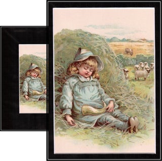 'Little Boy Blue'. Color Lithograph c1880 f. from Mother Goose's Nursery Rhymes.