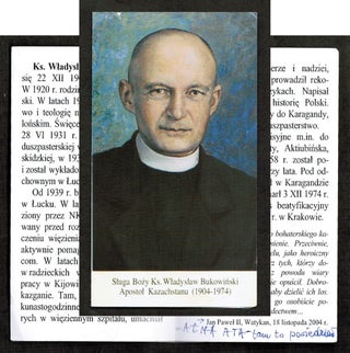 Item #014446 Wladyslaw Bukowinski Folded Biography in Polish with portrait front