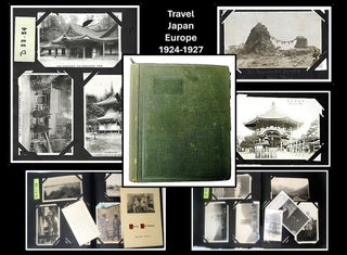 Item #014650 Album of Photographs and Postcards from Travel in Japan and Europe. 1924-1927
