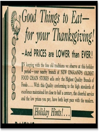 Good Things to Eat for Your Thanksgiving, E. E. Gray Co. Grocery Handbill