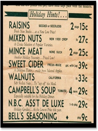 Good Things to Eat for Your Thanksgiving, E. E. Gray Co. Grocery Handbill
