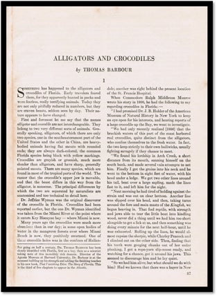Alligators and Crocodiles [Atlantic Monthly July 1944]