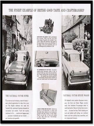 Britain's Vauxhall Original Advertising for Victor Estate Wagen and the Victor Super c1960