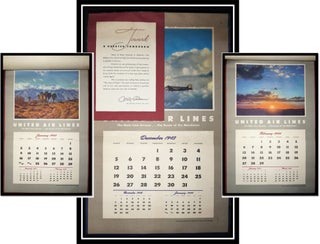 Item #15430 1944-45 UNITED AIRLINES Wall Calendar. US scenes from Coast to Coast