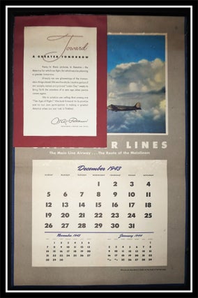 1944-45 UNITED AIRLINES Wall Calendar. US scenes from Coast to Coast.