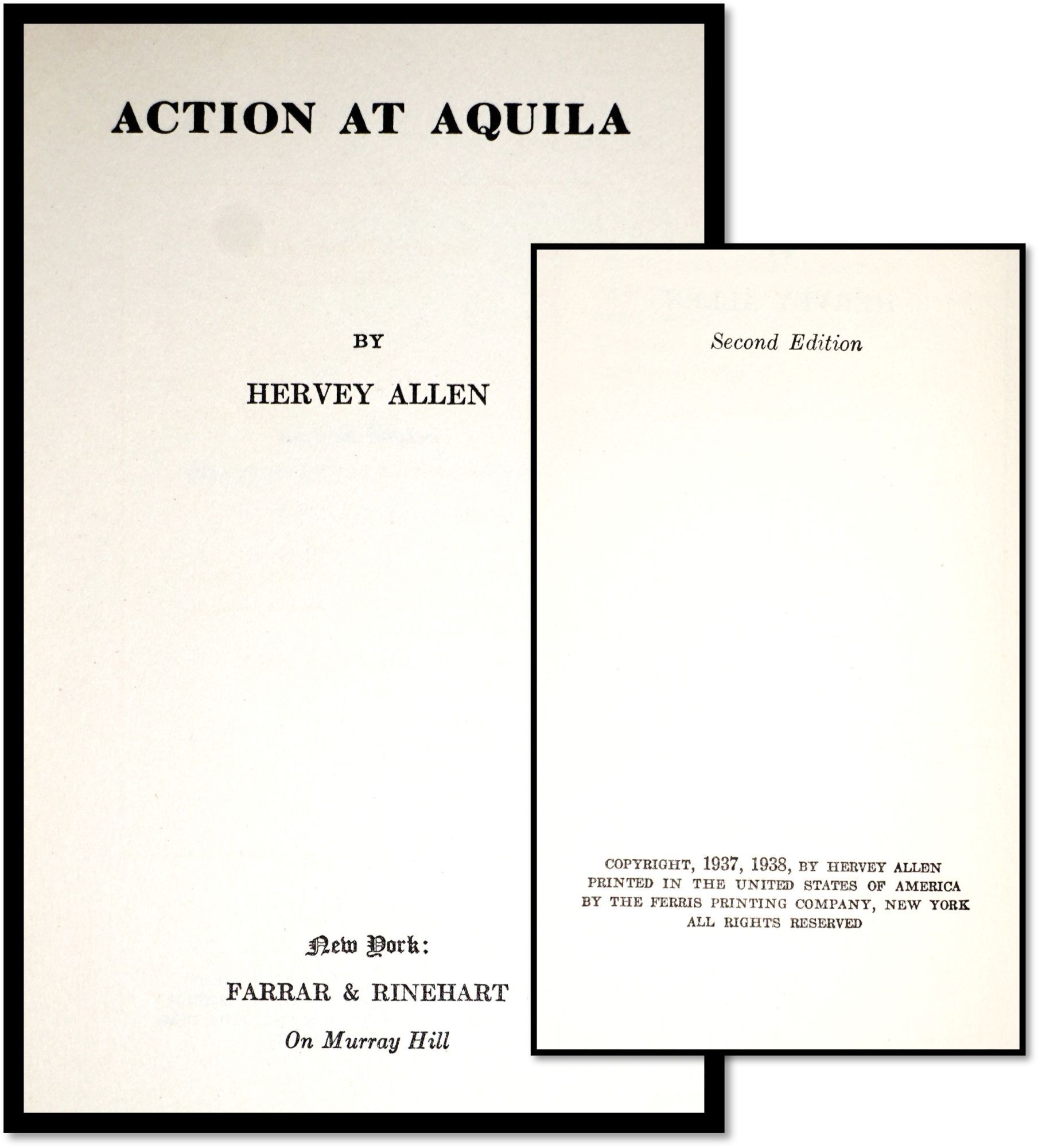 Action at Aquila Historical Novel of the Civil War | Hervey Allen