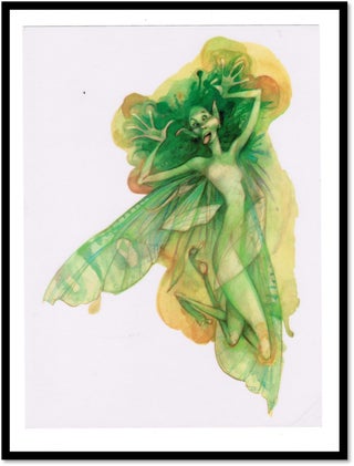 Item #15790 Brian Froud Pressed Fairy Print “Snap” 6.75 by 9 inches From Lady Cottington