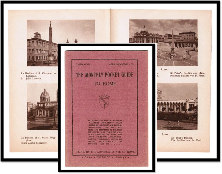 Item #15941 The Monthly Pocket Guide to Rome [English] April 1928. the Governatorato of Rome.