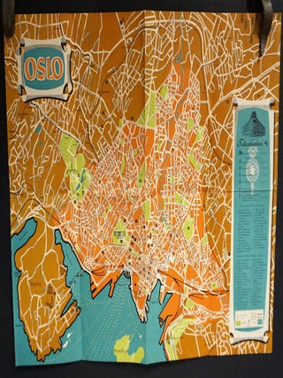 Vintage Map of Oslo by Bjarne H. Reenskaug A. S. For Fellesbanken