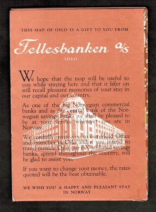 Vintage Map of Oslo by Bjarne H. Reenskaug A. S. For Fellesbanken