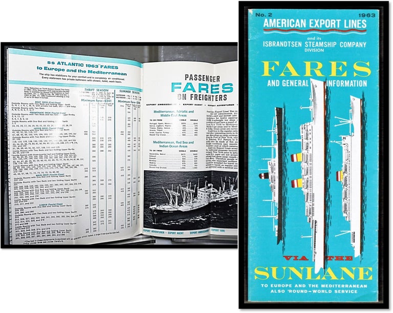 Item #16410 American Export Lines and its Isbrandtsen Steamship Company Fares and General Information via the Sunlane. American Export Lines.