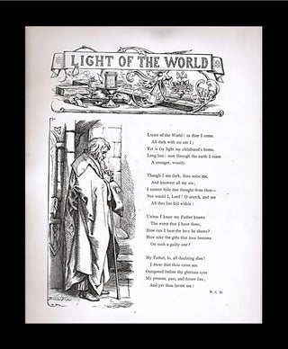 Item #16428 'Light of the World' by W. C. D. Religious [Christian] Poem. Matted. 1871