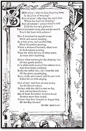 Bird of Joy by Henry Downton. Religious [Christian] Poem. Matted Engraving. 1871